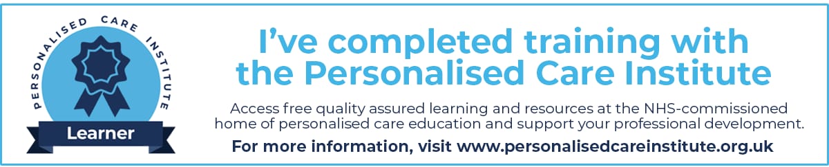 I’ve completed training with the Personalised Care Institute